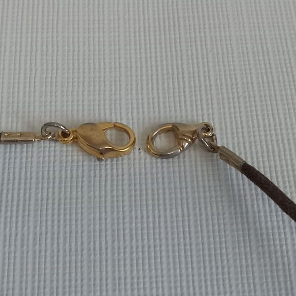 LCI Liz Claiborne Round Blue Plastic Pendant Beaded Cord Long Length Necklace - Picture 11 of 11